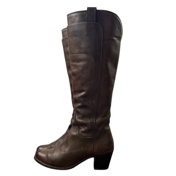 Frye Jackie Tall Riding Boot Brown Knee-High Leather Boots size 7.5 B  76571 - Picture 2 of 10